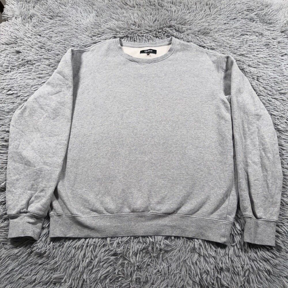 Quince Sweatshirt Extra Large Gray Organic Cotton Heavyweight Pullover Womens